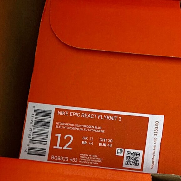 Nike Men's Epic React Flyknit 2 Running Shoes Hydrogen Blue Size BQ8928-453 - Picture 14 of 15